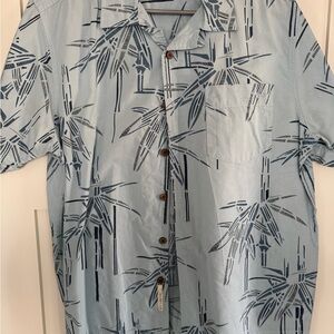 Men's Light Blue Bamboo Pattern Shirt